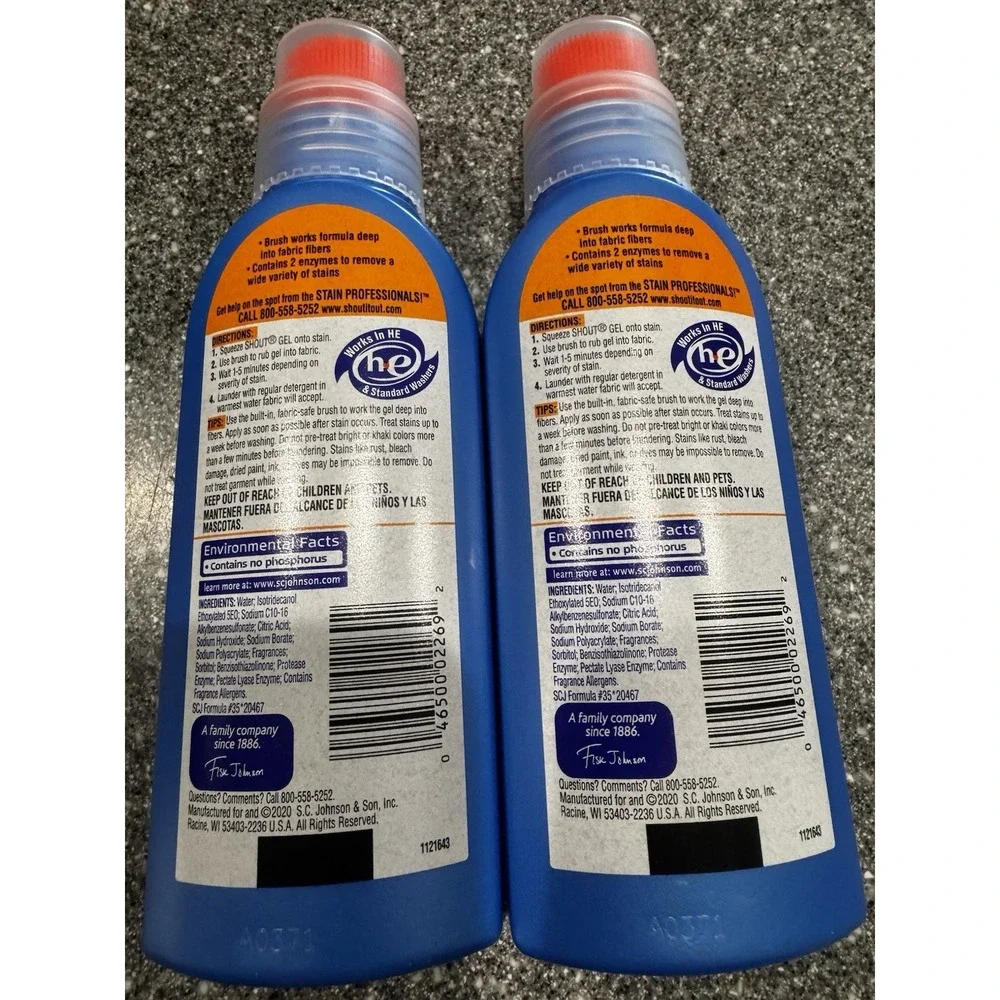 Shout Advanced Stain Remover, Ultra Concentrated Gel Scrubber Brush - 8.7 Oz A1